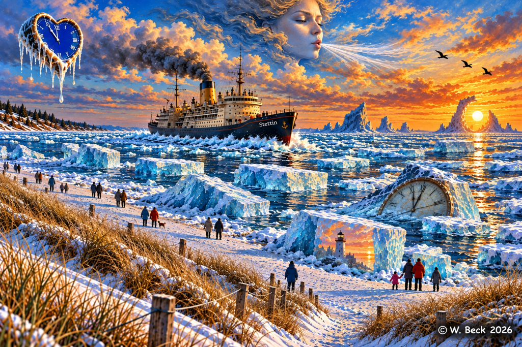 Bild Nr.7 Eisbrecher Stettin in der Ostsee Surrealismus